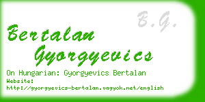 bertalan gyorgyevics business card